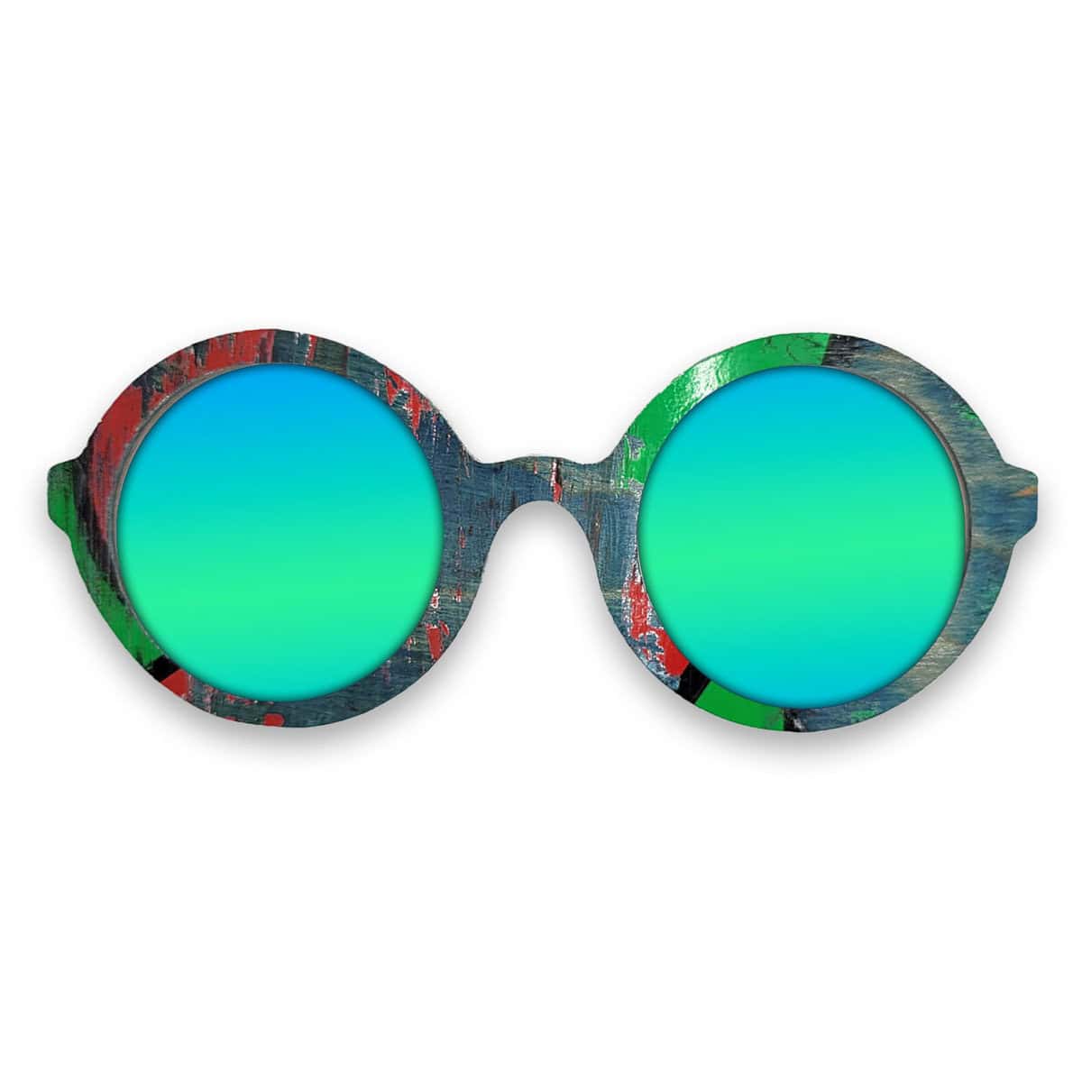 Iris Style Recycled Wooden Skateboard Glasses - Image 2