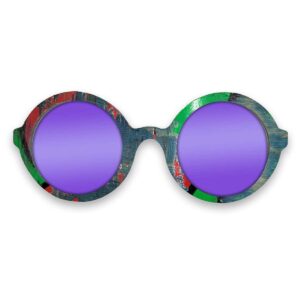Iris Style Recycled Wooden Skateboard Glasses - Image 4