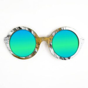 Iris Style Recycled Wooden Skateboard Glasses - Image 4