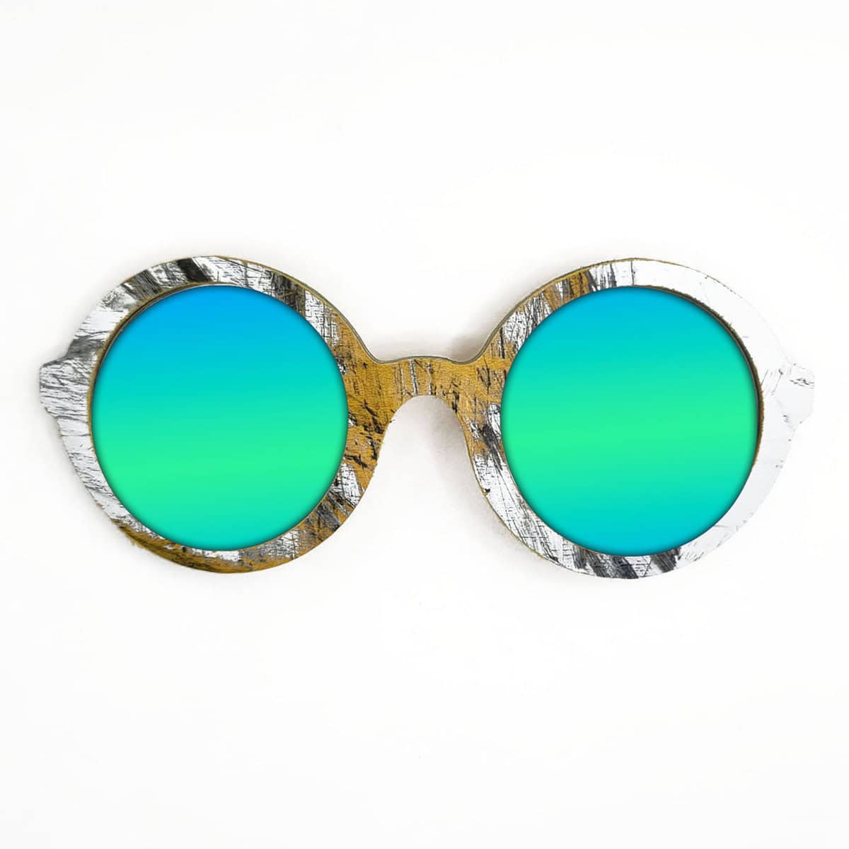 Iris Style Recycled Wooden Skateboard Glasses - Image 4
