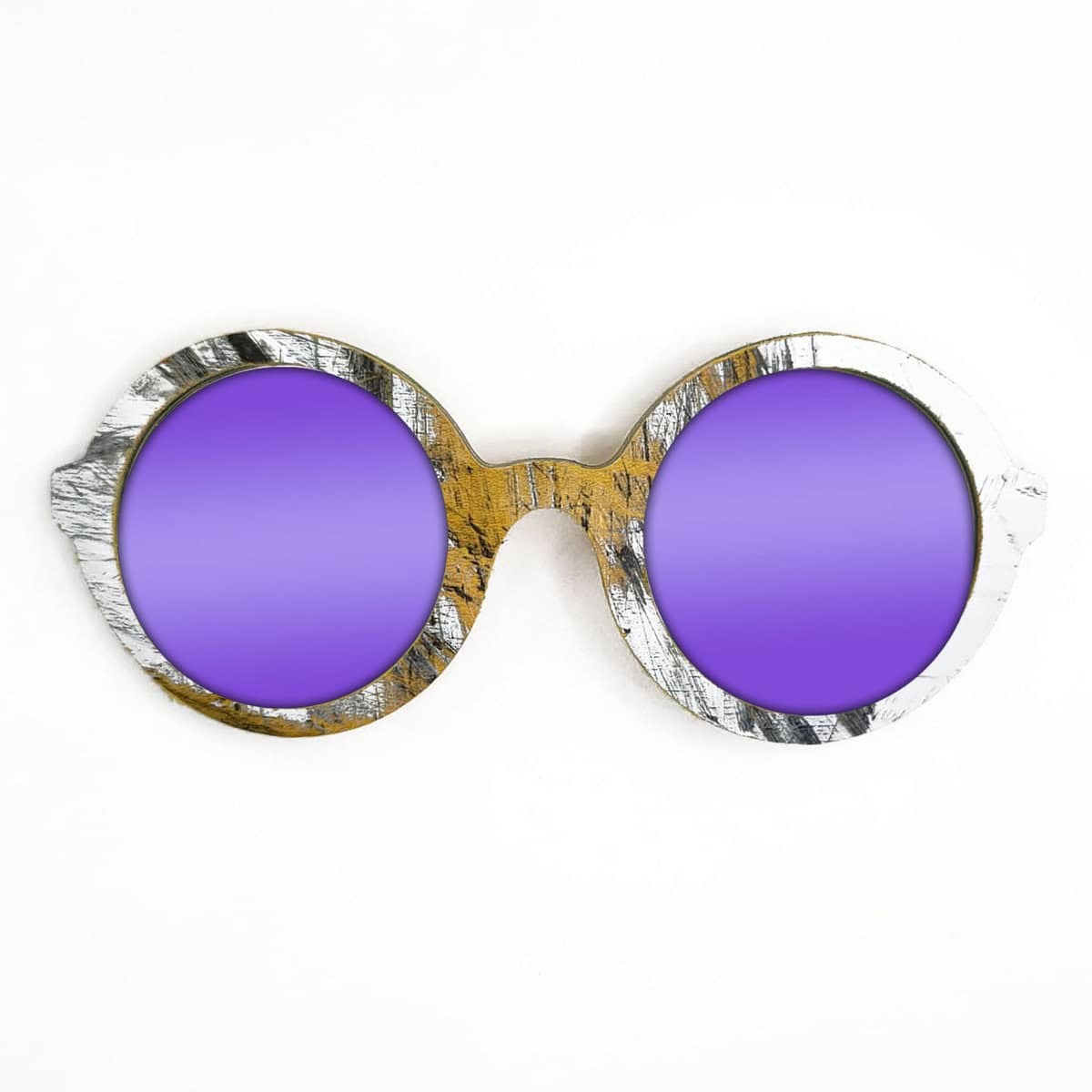 Iris Style Recycled Wooden Skateboard Glasses - Image 2