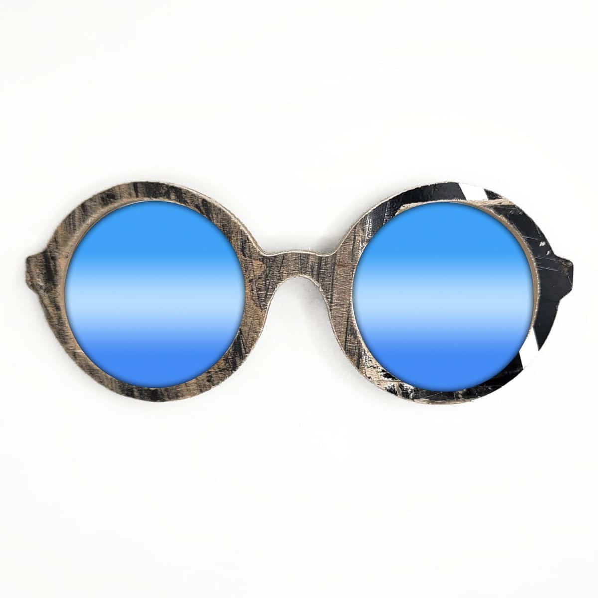 Iris Style Recycled Wooden Skateboard Glasses - Image 3