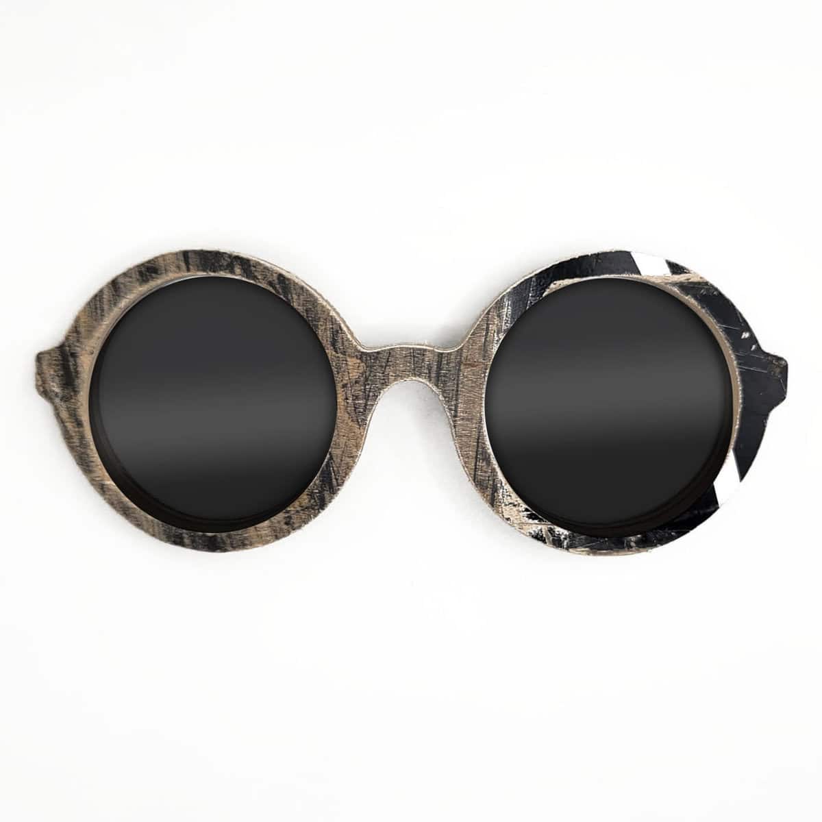 Iris Style Recycled Wooden Skateboard Glasses - Image 1