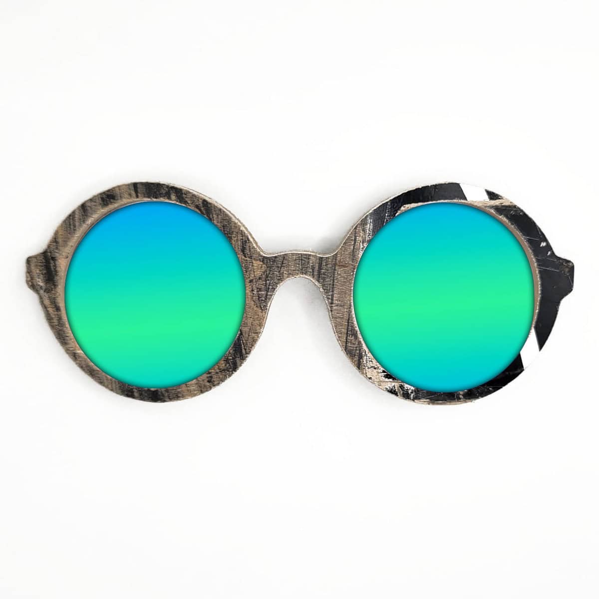 Iris Style Recycled Wooden Skateboard Glasses - Image 2
