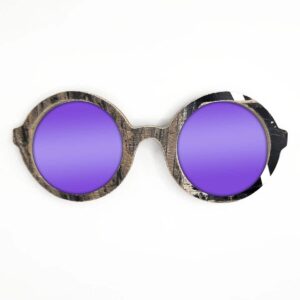 Iris Style Recycled Wooden Skateboard Glasses - Image 4
