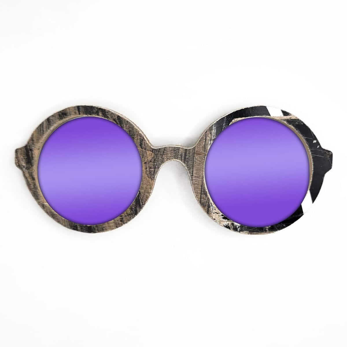 Iris Style Recycled Wooden Skateboard Glasses - Image 4