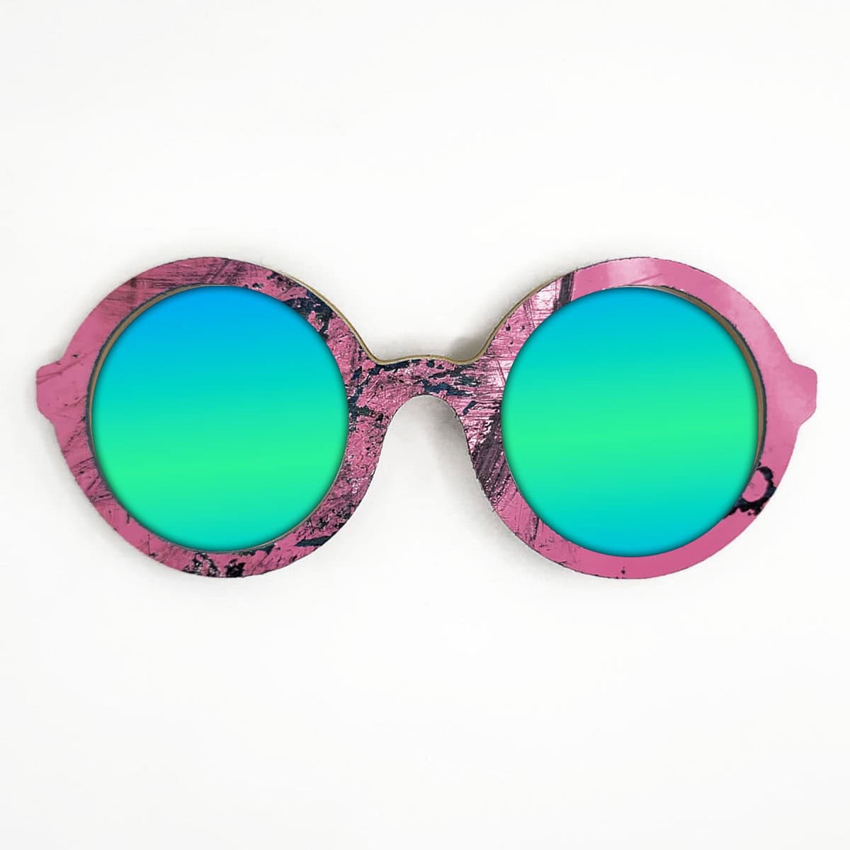 Iris Style Recycled Wooden Skateboard Glasses - Image 3