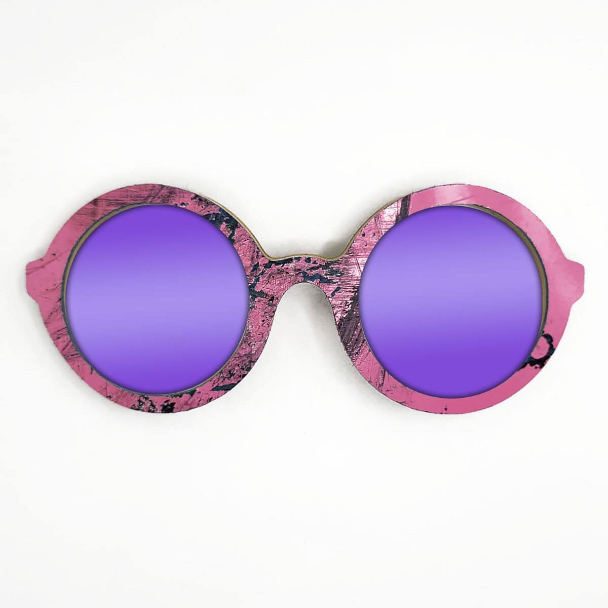 Iris Style Recycled Wooden Skateboard Glasses - Image 2