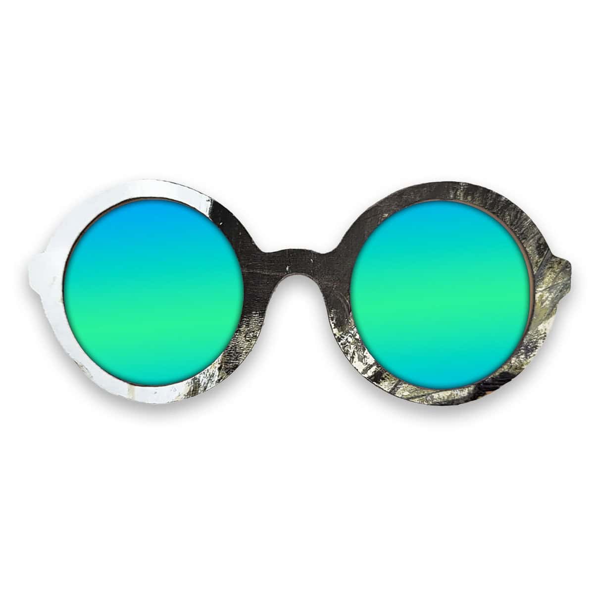 Iris Style Recycled Wooden Skateboard Glasses - Image 2
