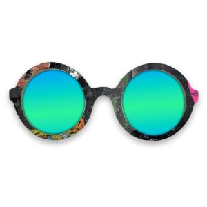 Iris Style Recycled Wooden Skateboard Glasses - Image 3