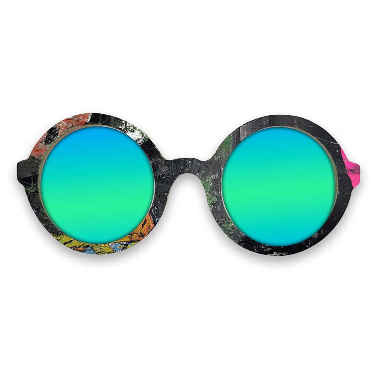 Iris Style Recycled Wooden Skateboard Glasses - Image 3