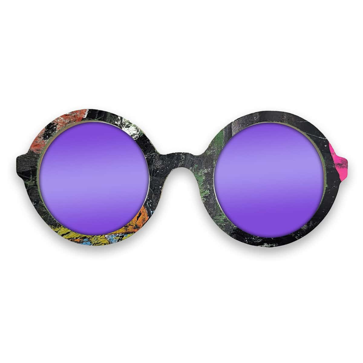 Iris Style Recycled Wooden Skateboard Glasses - Image 2