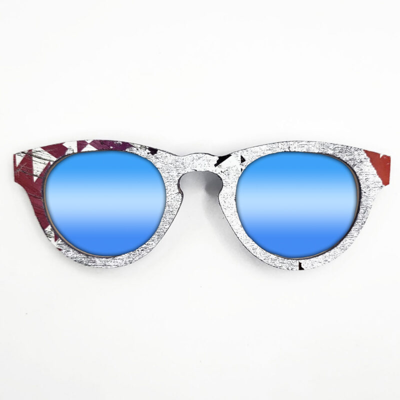 Cat Eye Style Recycled Wooden Skateboard Glasses