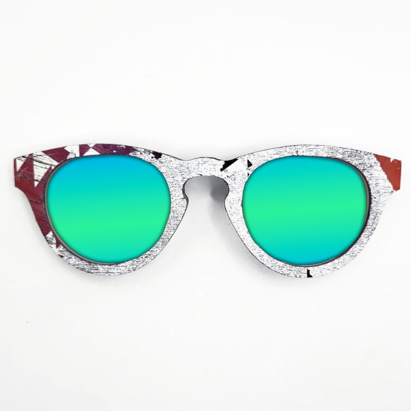 Cat Eye Style Recycled Wooden Skateboard Glasses