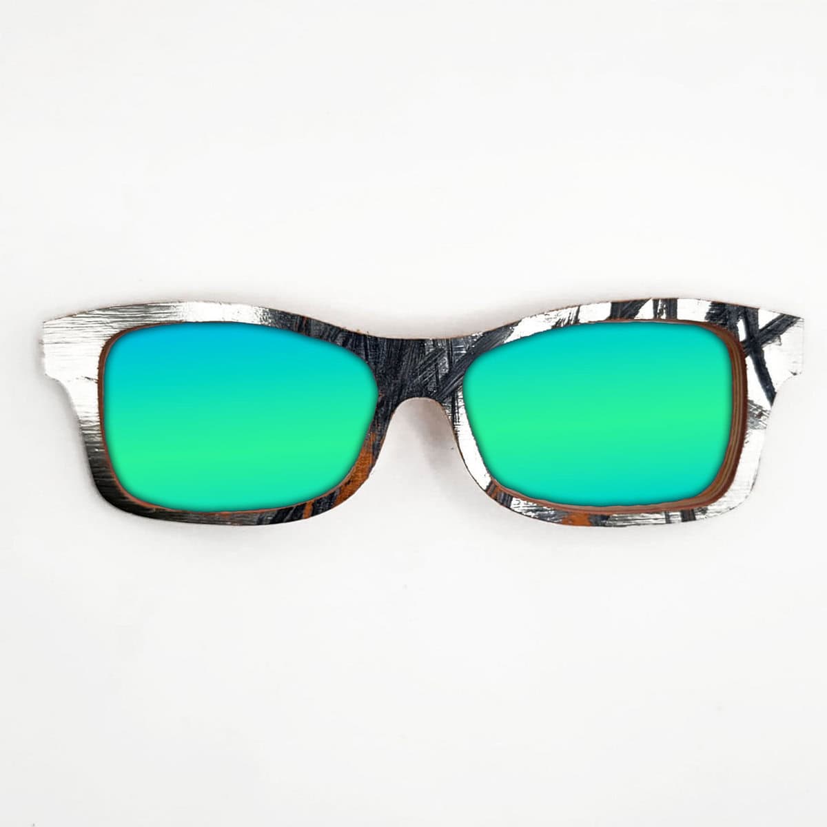 Fox Style Recycled Wooden Skateboard Glasses (Large) - Image 2