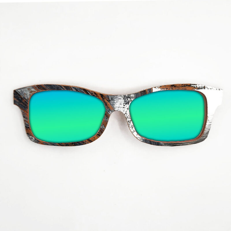 Fox Style Recycled Wooden Skateboard Glasses (Large)