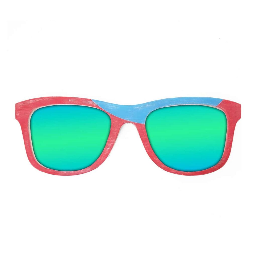 Wayfarer Style Recycled Wooden Snowboard Glasses (Large)