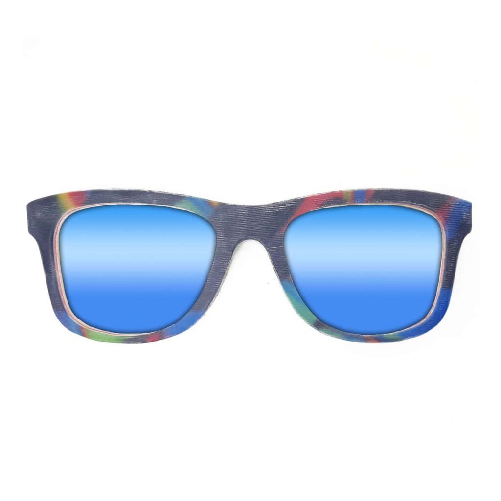 Wayfarer Style Recycled Wooden Snowboard Glasses (Large)