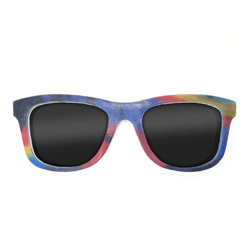 Wayfarer Style Recycled Wooden Snowboard Glasses (Large)