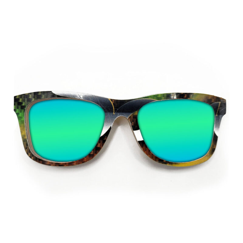 Wayfarer Style Recycled Wooden Snowboard Glasses (Large)