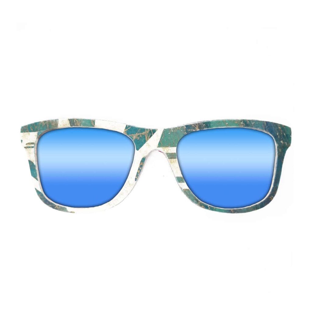 Wayfarer Style Recycled Wooden Snowboard Glasses (Large)