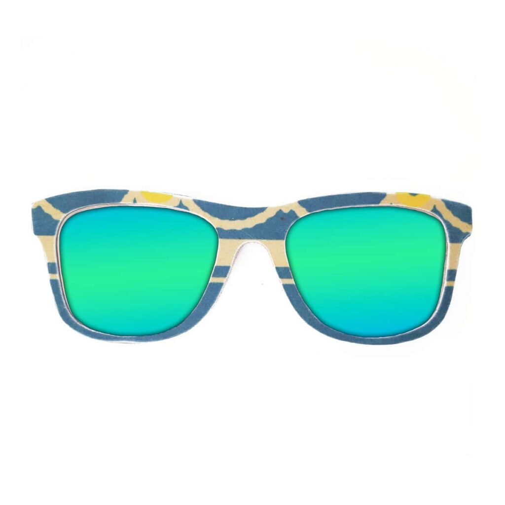 Wayfarer Style Recycled Wooden Snowboard Glasses (Large)