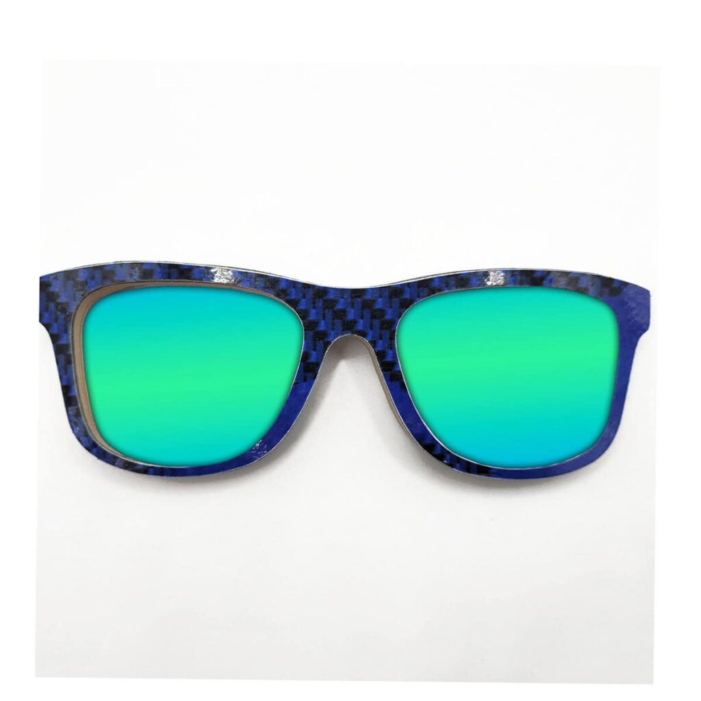 Wayfarer Style Recycled Wooden Snowboard Glasses (Large)