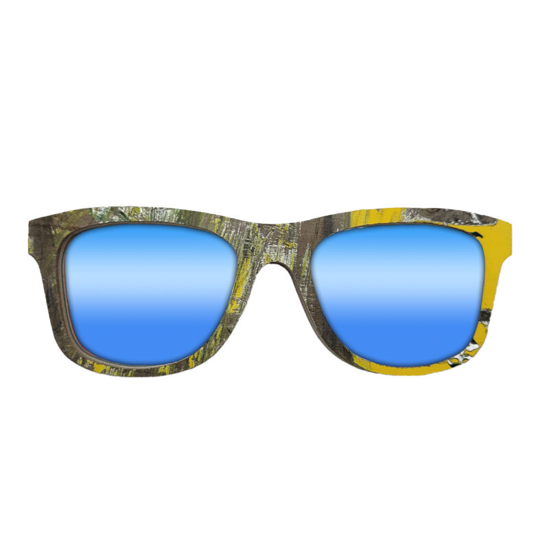 Wayfarer Style Recycled Wooden Skateboard Glasses (Small)