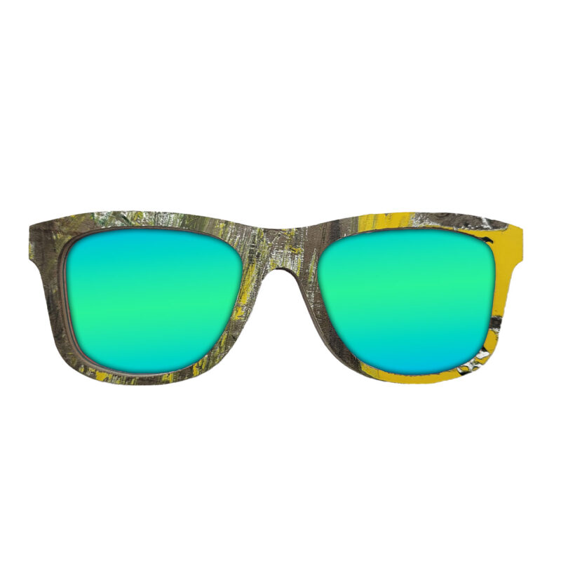 Wayfarer Style Recycled Wooden Skateboard Glasses (Small)