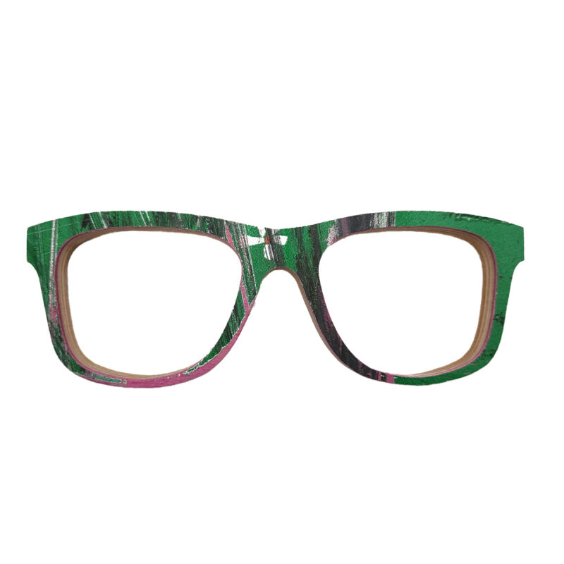 Wayfarer Style Recycled Wooden Skateboard Glasses (Small)