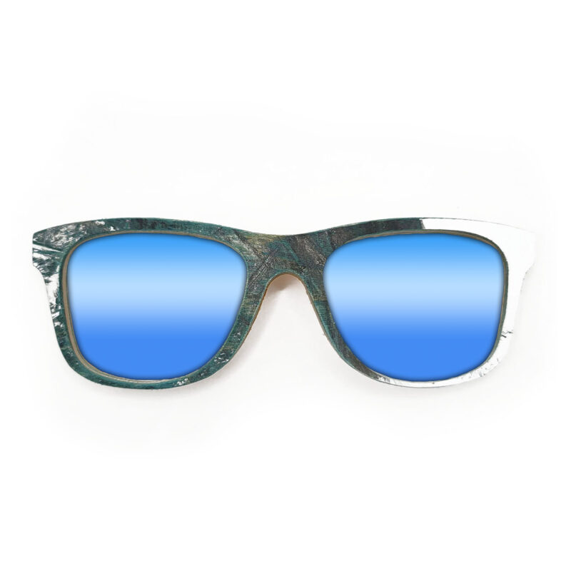 Wayfarer Style Recycled Wooden Skateboard Glasses (Small)