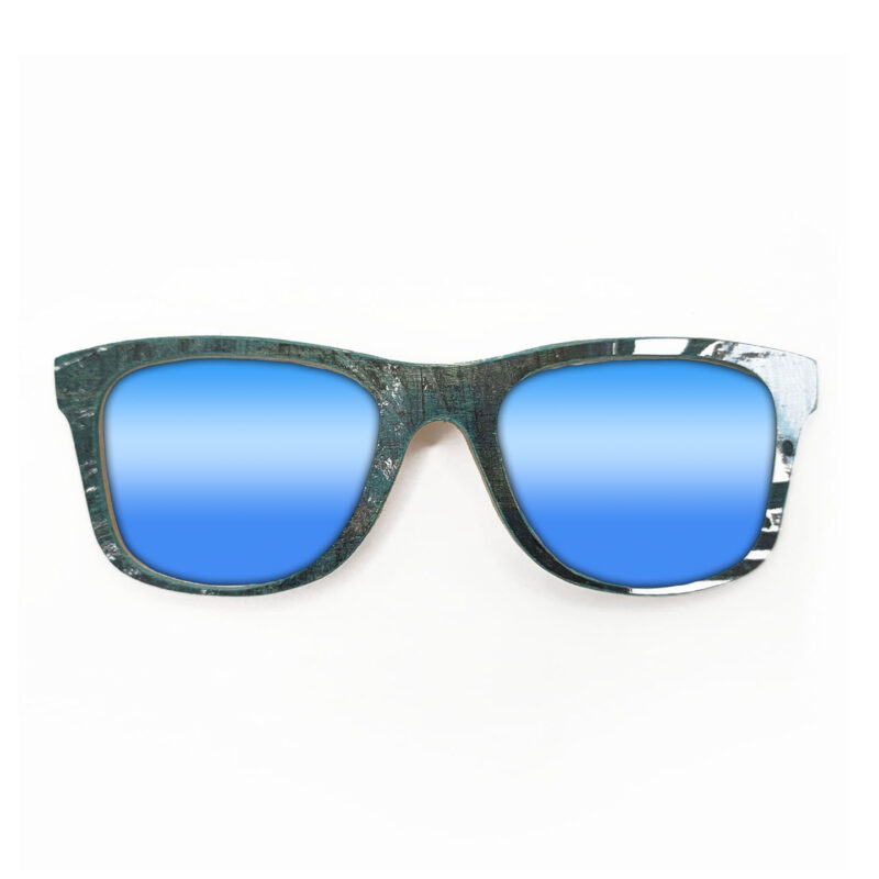 Wayfarer Style Recycled Wooden Skateboard Glasses (Small)