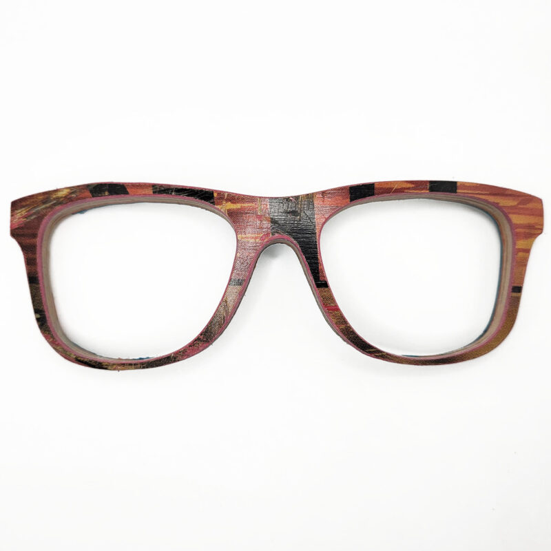Wayfarer Style Recycled Wooden Skateboard Glasses (Large)