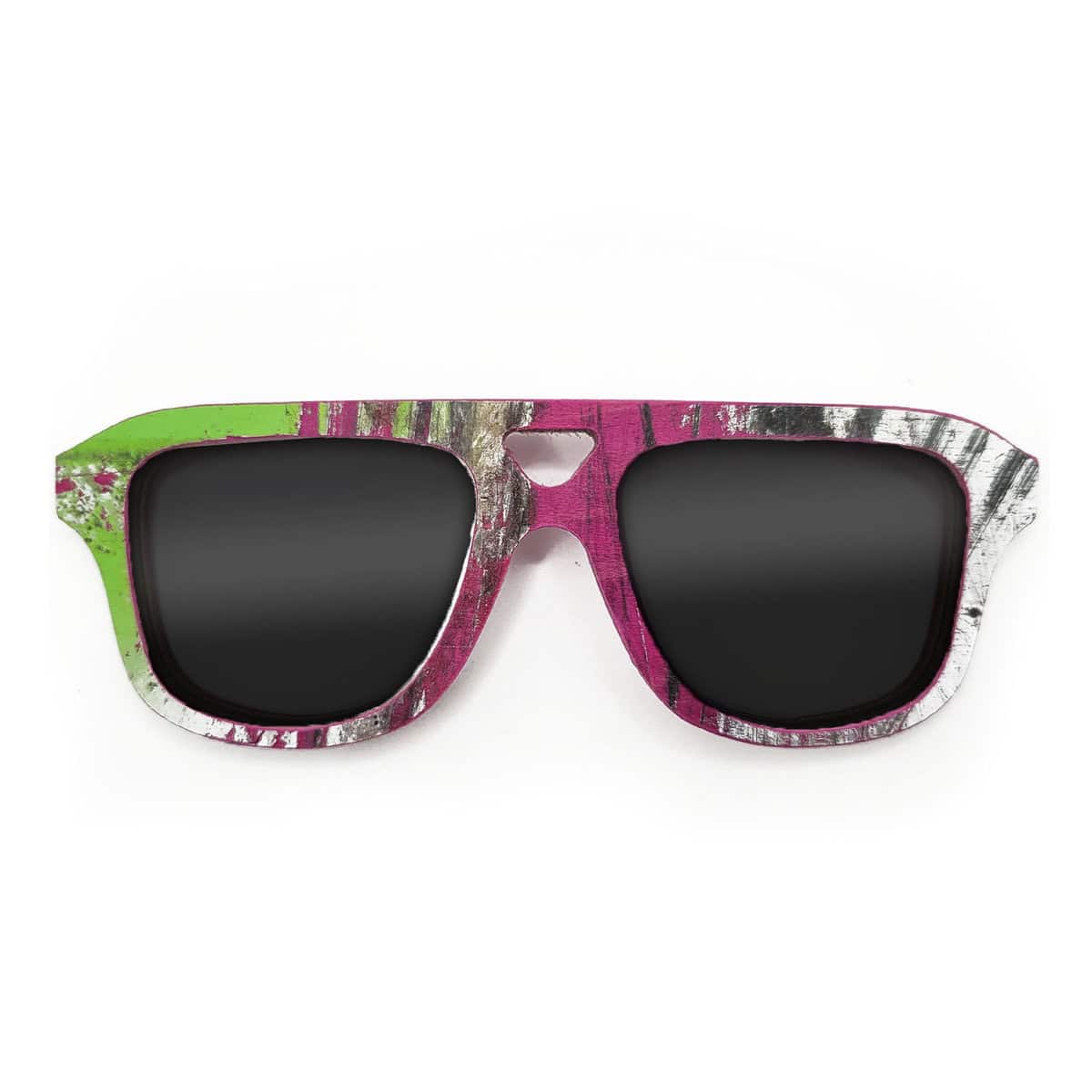 Aviator Style Recycled Wooden Skateboard Glasses - Image 1