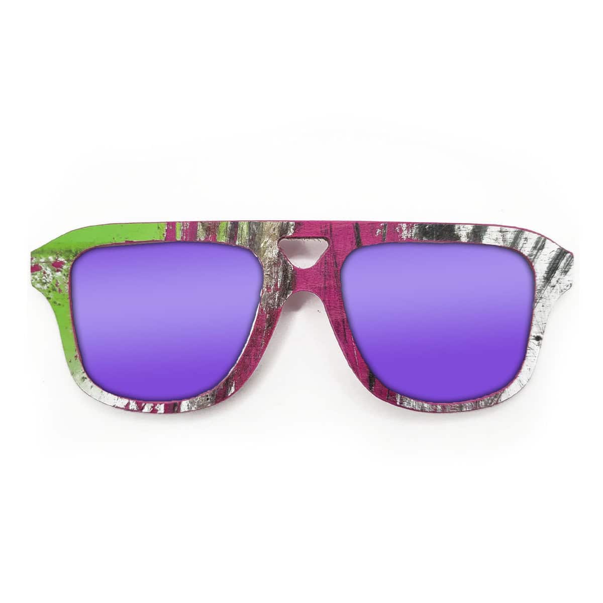 Aviator Style Recycled Wooden Skateboard Glasses - Image 3