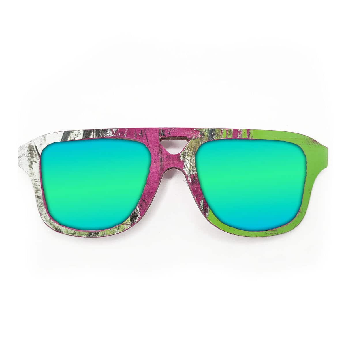 Aviator Style Recycled Wooden Skateboard Glasses - Image 2