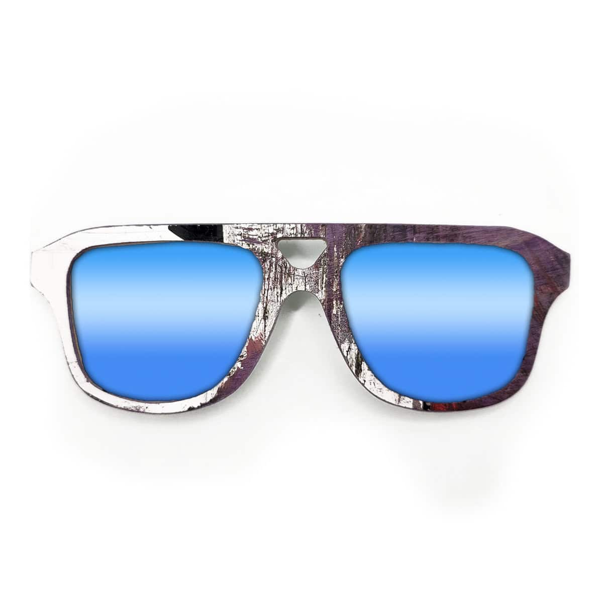 Aviator Style Recycled Wooden Skateboard Glasses - Image 2