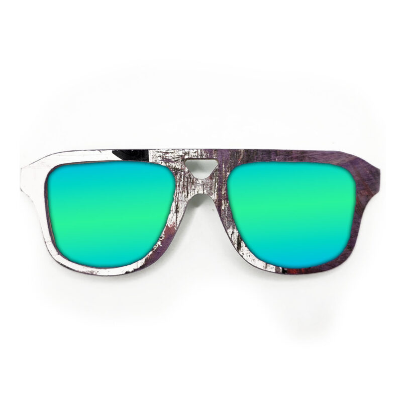 Aviator Style Recycled Wooden Skateboard Glasses