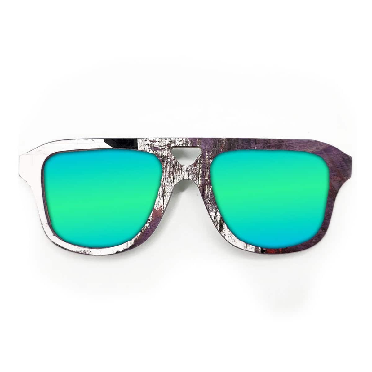 Aviator Style Recycled Wooden Skateboard Glasses - Image 4