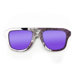 Aviator Style Recycled Wooden Skateboard Glasses - Image 3