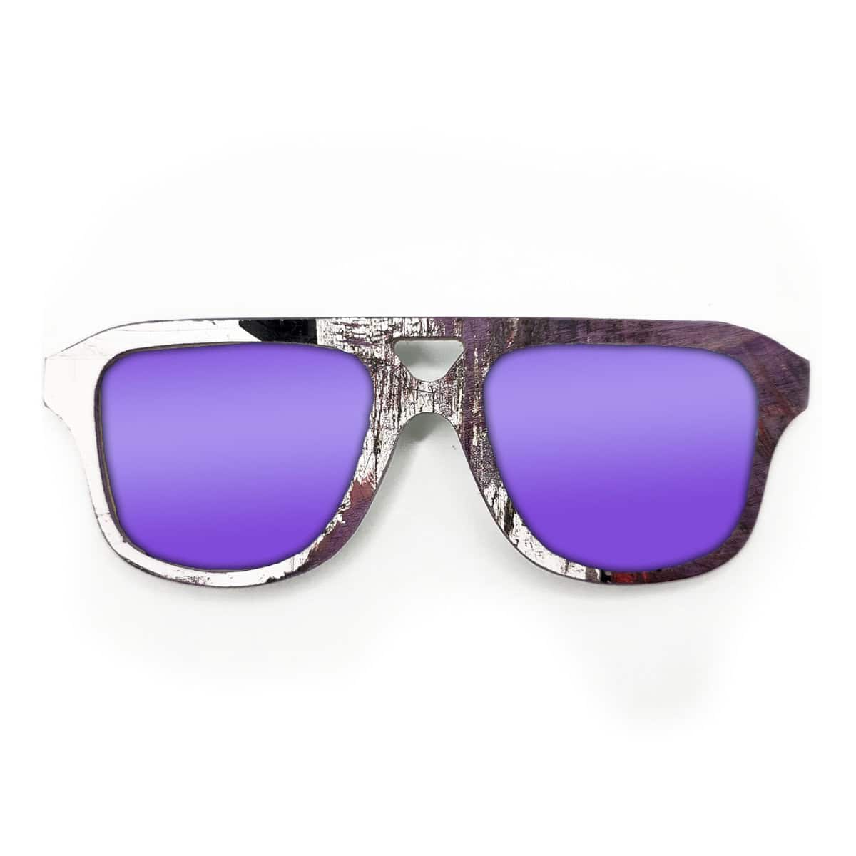 Aviator Style Recycled Wooden Skateboard Glasses - Image 3