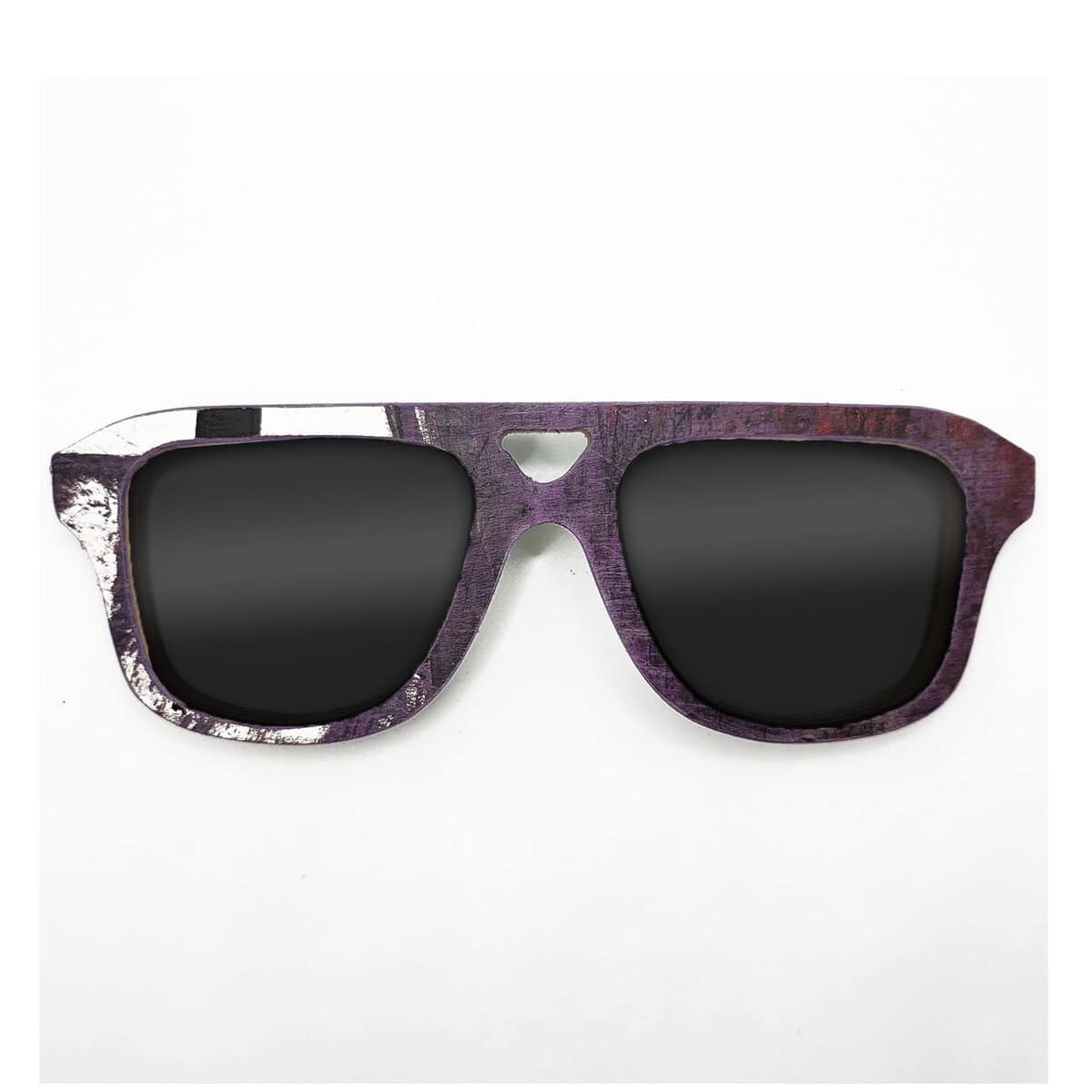 Aviator Style Recycled Wooden Skateboard Glasses - Image 1