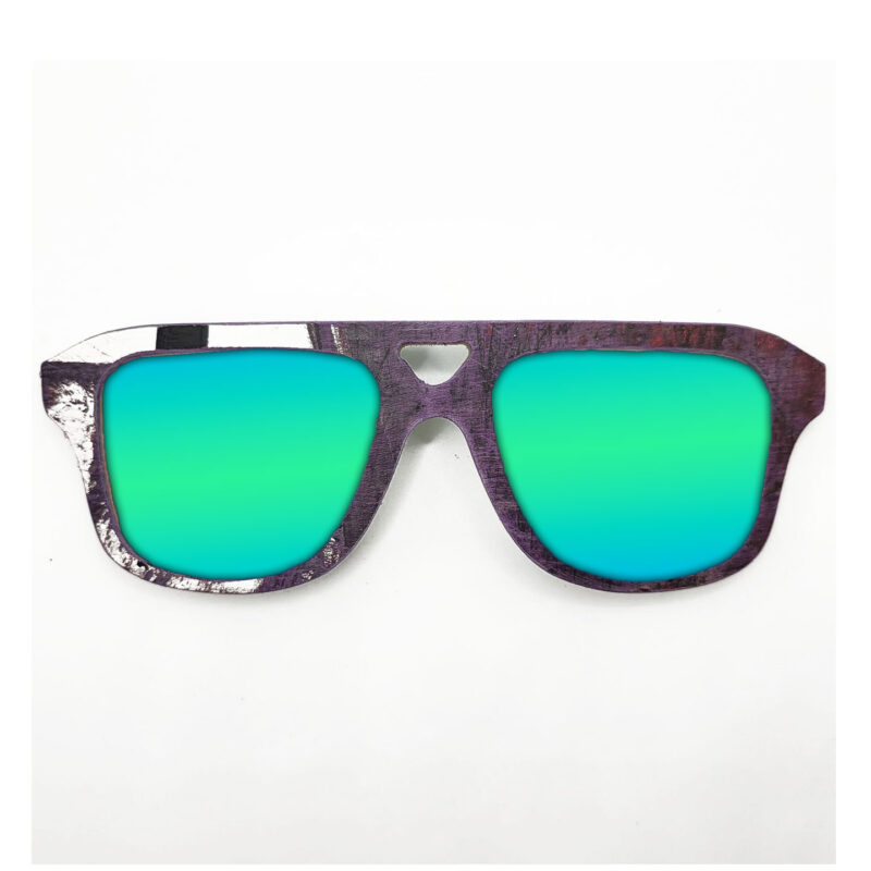 Aviator Style Recycled Wooden Skateboard Glasses