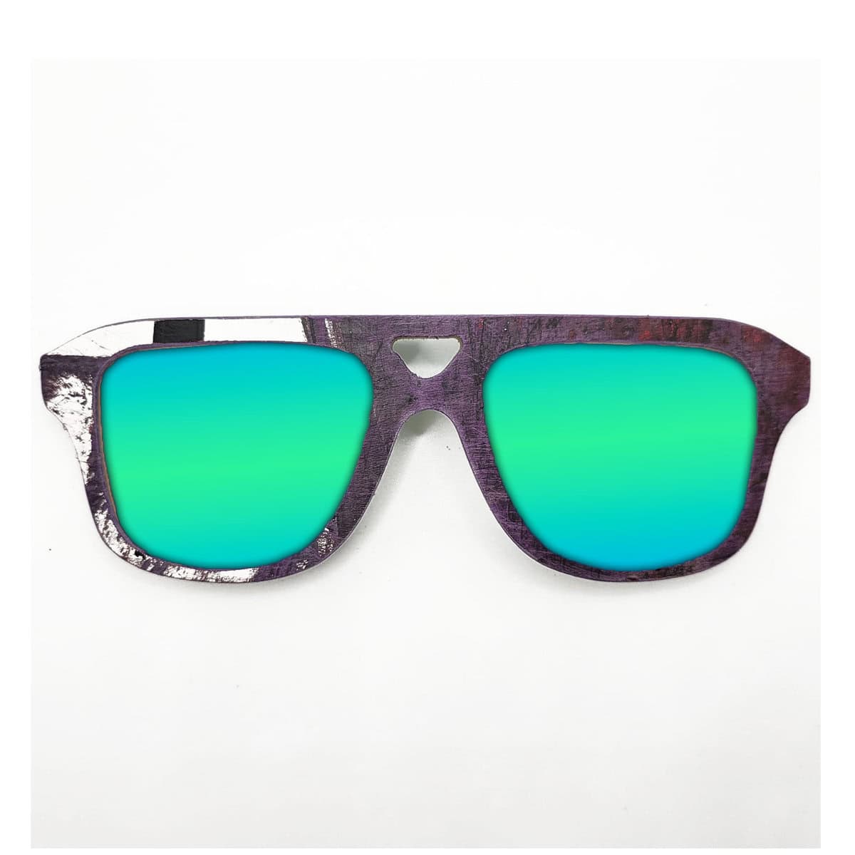 Aviator Style Recycled Wooden Skateboard Glasses - Image 3