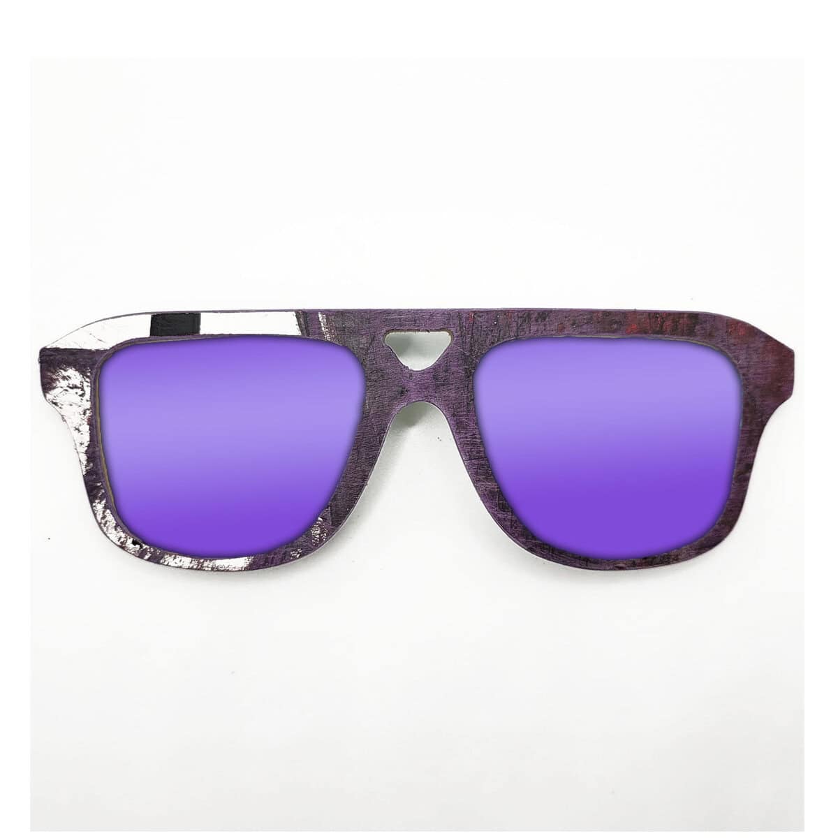 Aviator Style Recycled Wooden Skateboard Glasses - Image 2