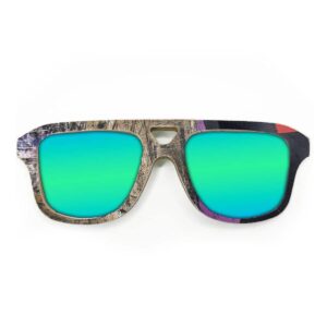 Aviator Style Recycled Wooden Skateboard Glasses - Image 3