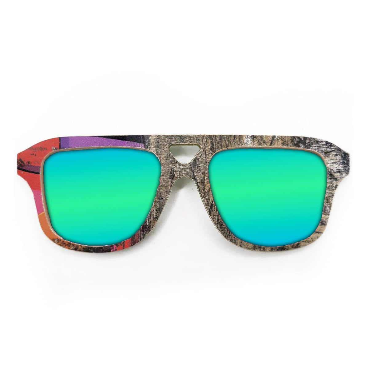 Aviator Style Recycled Wooden Skateboard Glasses - Image 4