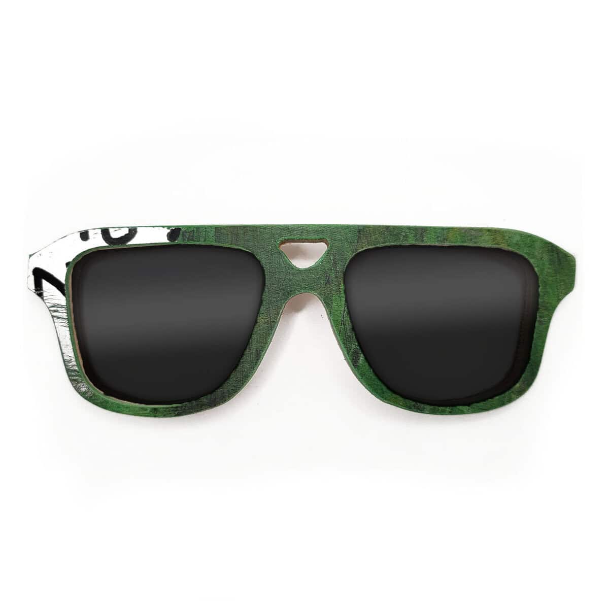 Aviator Style Recycled Wooden Skateboard Glasses - Image 1