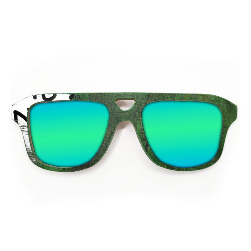 Aviator Style Recycled Wooden Skateboard Glasses