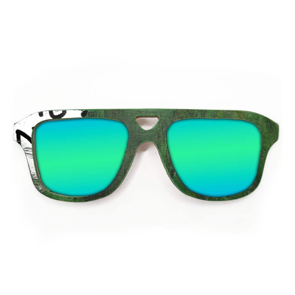 Aviator Style Recycled Wooden Skateboard Glasses - Image 2